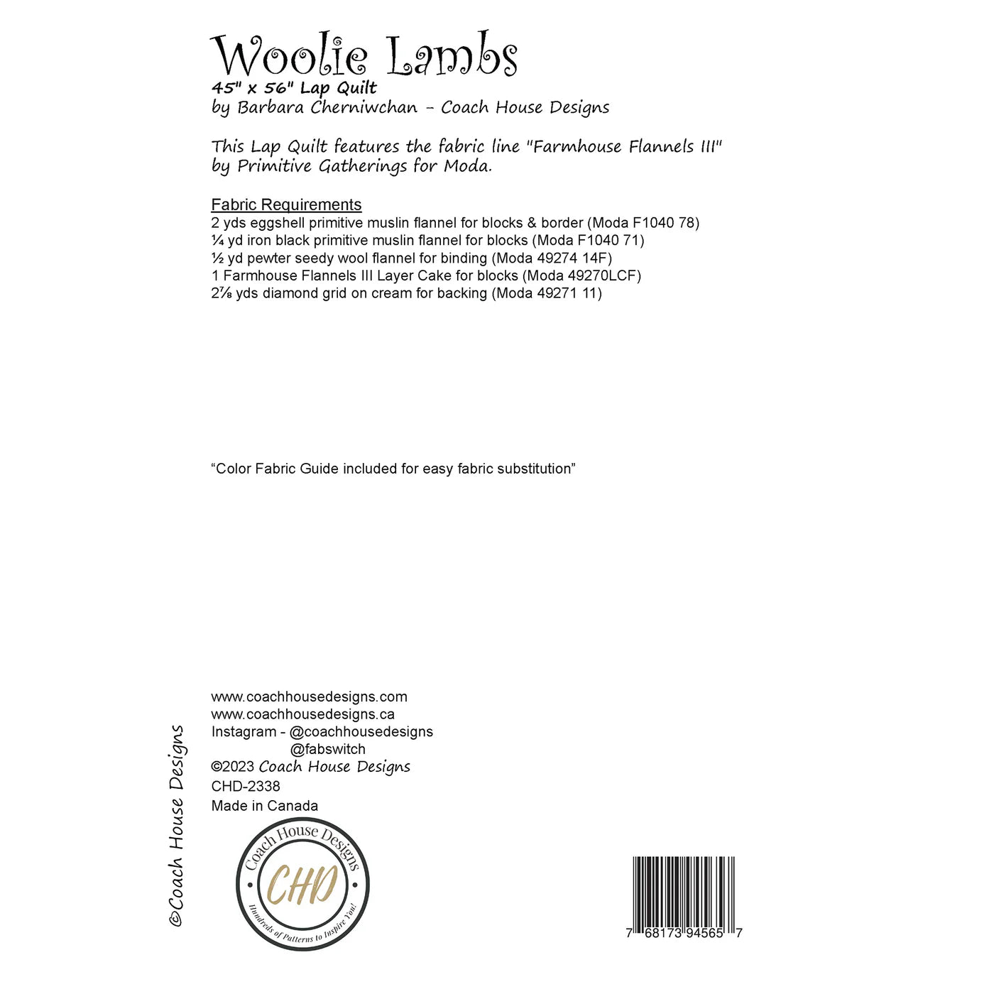 Woolie Lambs Quilt Pattern by Coach House Designs