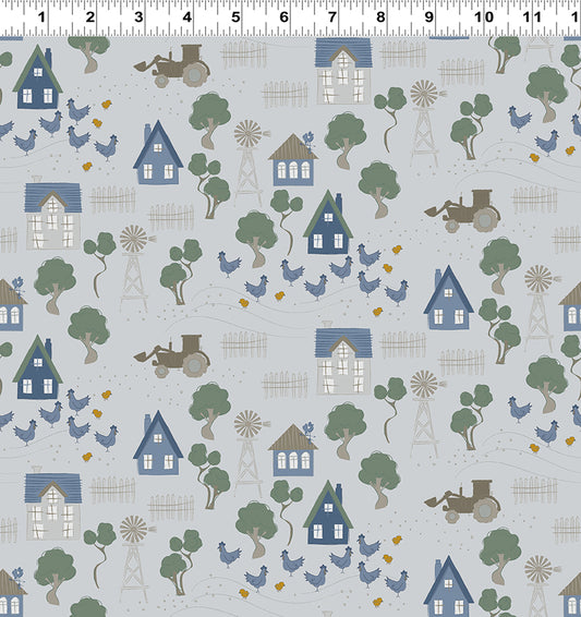 Homestead Farmland Light Gray Y3952-5 by Meags and Me for Clothworks Fabrics (sold in 25cm increments)