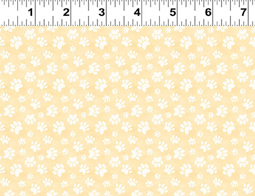 Homebodies Digital Paw Prints Light Gold Y4670-67 by Mary Urban for Clothworks Fabrics (sold in 25cm increments)