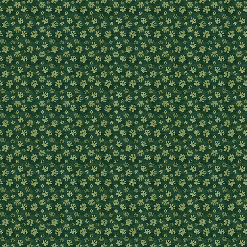 Homebodies Digital Paw Prints Forest Y4670-113 by Mary Urban for Clothworks Fabrics (sold in 25cm increments)