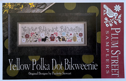 Yellow Polka Dot Bikweenie Cross Stitch Pattern Plum Street Samplers