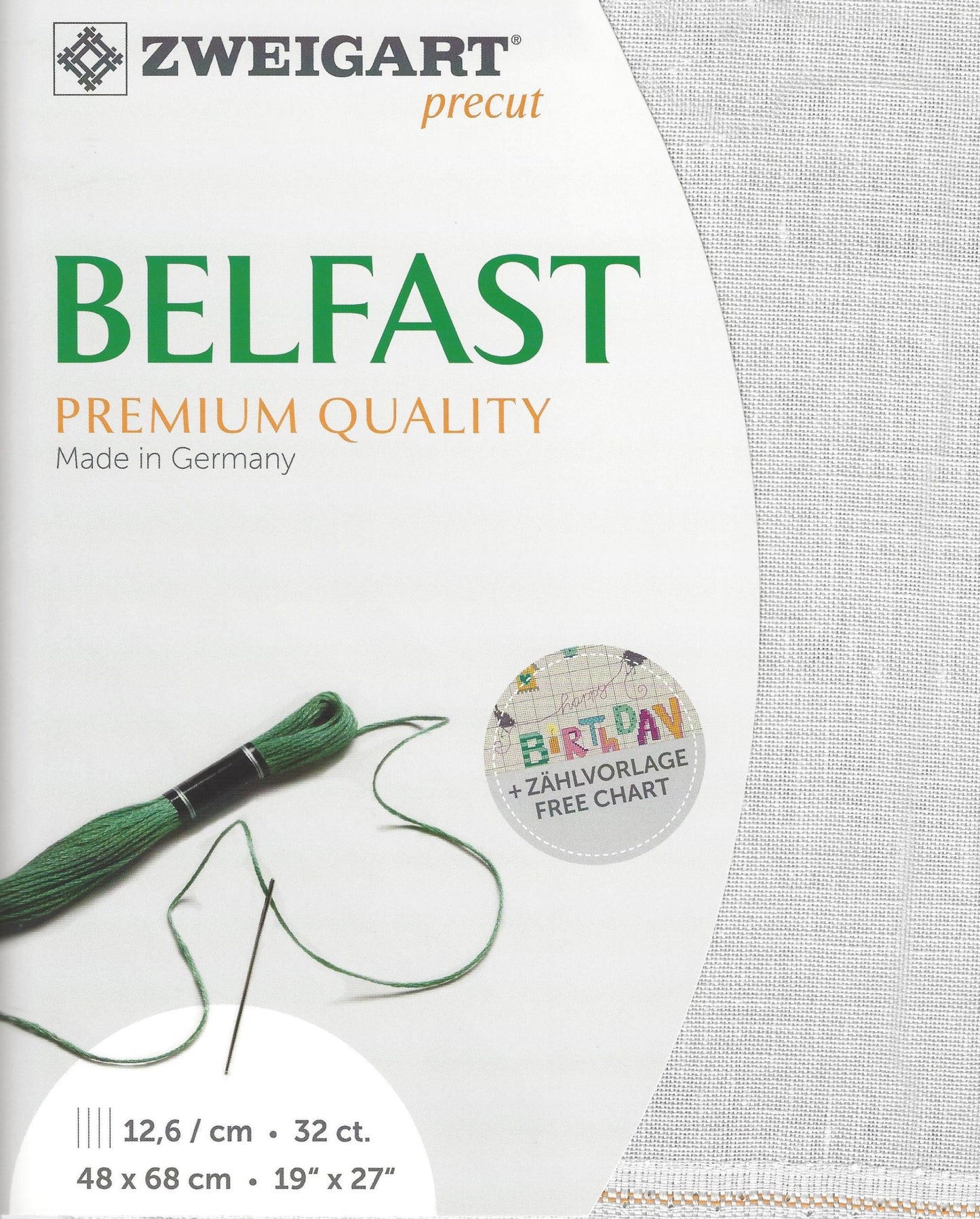 Zweigart Belfast 32Ct Silver Moon Linen Pre Cut