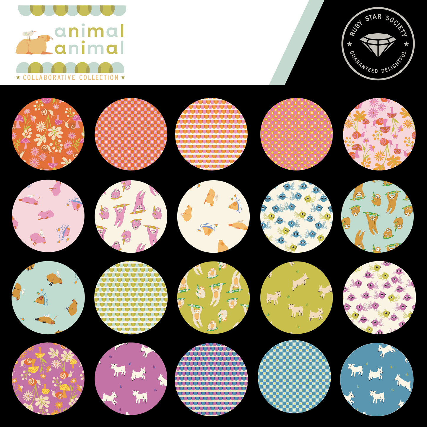 Animal Animal Fat Quarter Bundle by Ruby Star Society for Moda fabrics