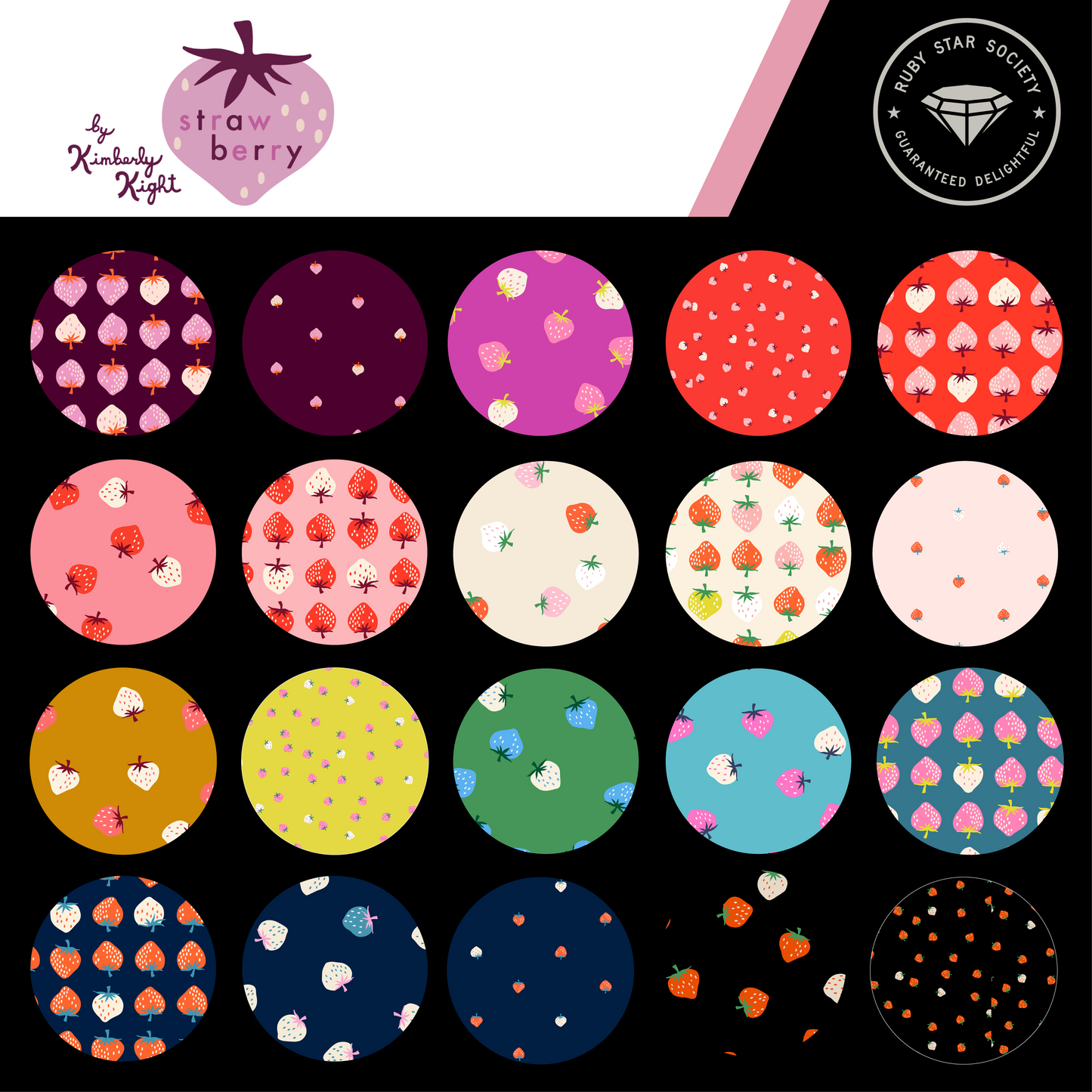 Strawberry Jelly Roll by Kimberly Kight of Ruby Star Society (sold in 25cm increments)