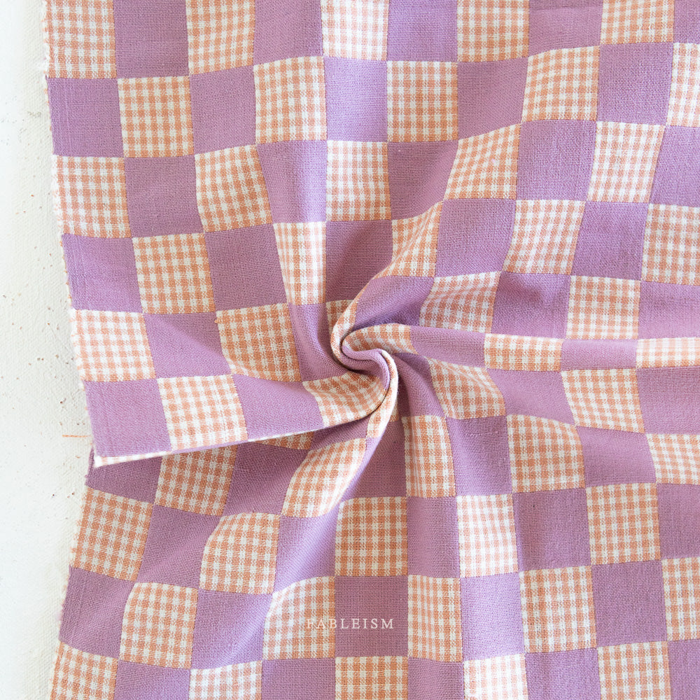 Check Mate Amethyst Checkers by Fableism Supply Co (sold in 25cm increments)