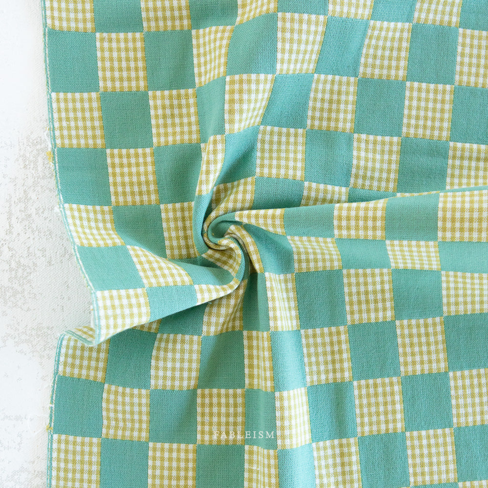 Check Mate Jade Checkers by Fableism Supply Co (sold in 25cm increments)