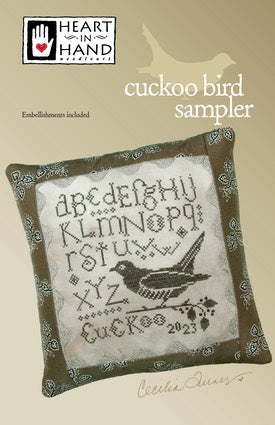 Cuckoo Bird Sampler Cross Stitch Pattern Heart in Hand