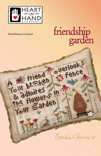 Friendship Garden Cross Stitch Pattern Heart in Hand
