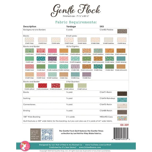 Gentle Flock Quilt Pattern Booklet by Lori Holt of Bee in my Bonnet