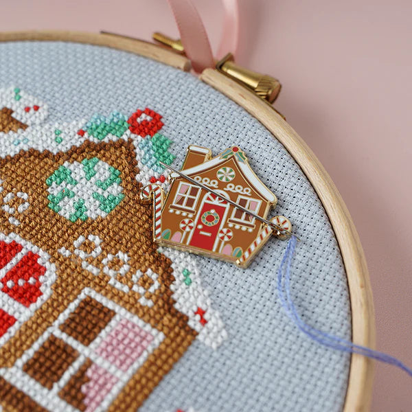 Gingerbread House Magnetic Needle Minder by Caterpillar Cross Stitch