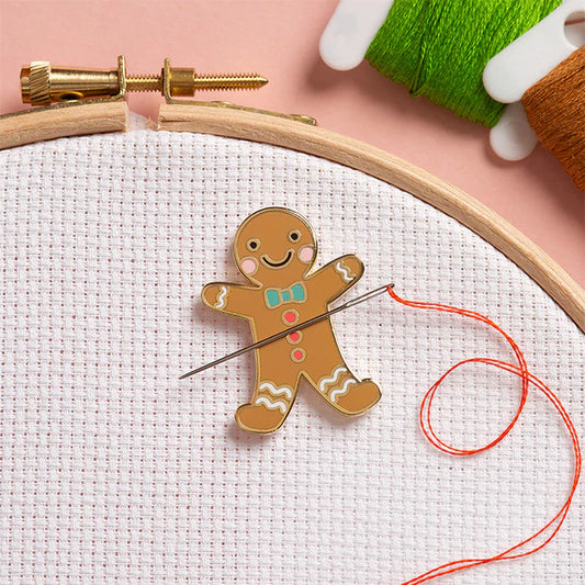 Gingerbread Magnetic Needle Minder by Caterpillar Cross Stitch