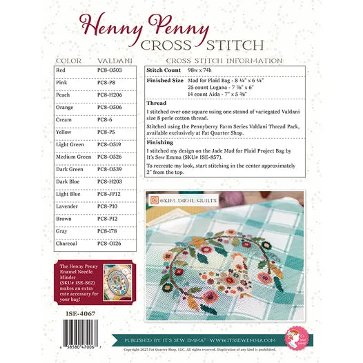 Henny Penny Cross Stitch Pattern Pennyberry Farm Series by Kim Diehl