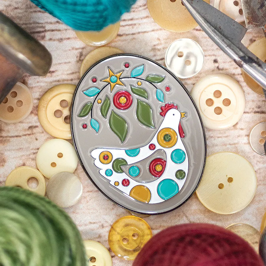 Henny Penny Enamel Needle Minder by Kim Diehl for It's Sew Emma