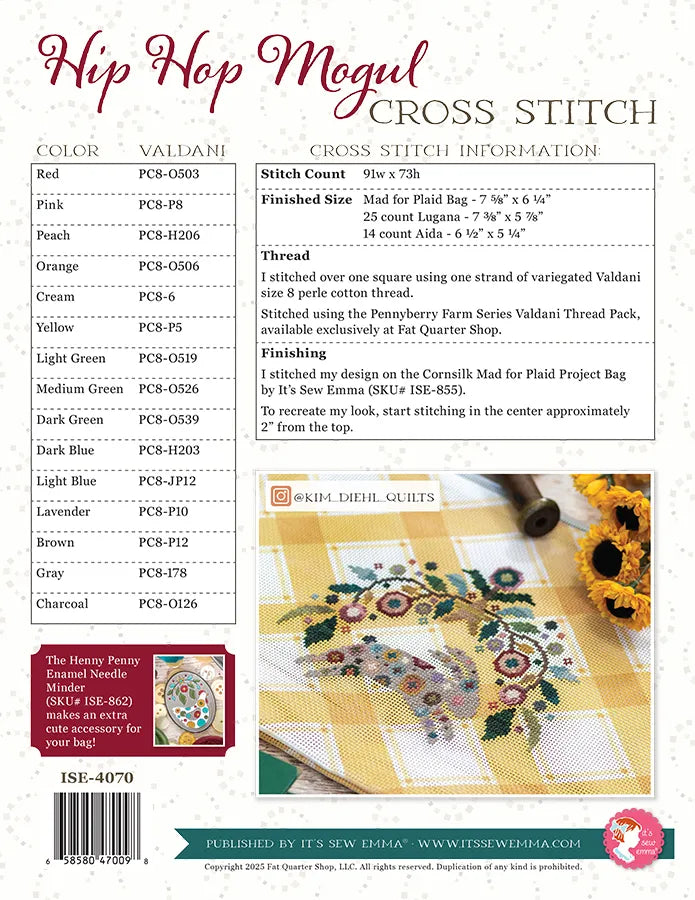 Hip Hop Mogul Cross Stitch Pattern Pennyberry Farm Series by Kim Diehl