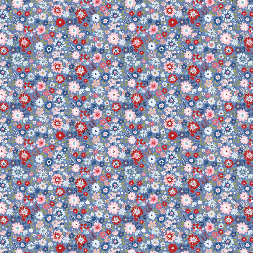 Hip Hip Hooray-Liberty Dark Blue HH25101 by Lori Woods for Poppie Cotton (sold in 25cm increments)
