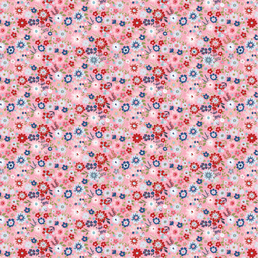 Hip Hip Hooray-Liberty Pink HH25102 by Lori Woods for Poppie Cotton (sold in 25cm increments)