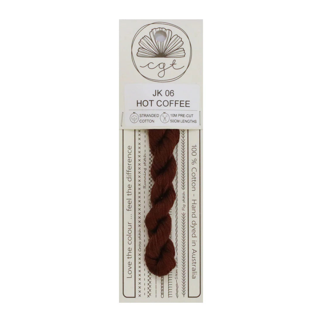 Hot Coffee JK06 Cottage Garden Thread Pre-Cut 6 Stranded Hand Dyed Embroidery Floss
