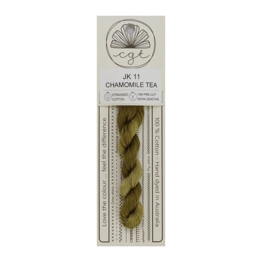 Chamomile Tea JK11 Cottage Garden Thread Pre-Cut 6 Stranded Hand Dyed Embroidery Floss