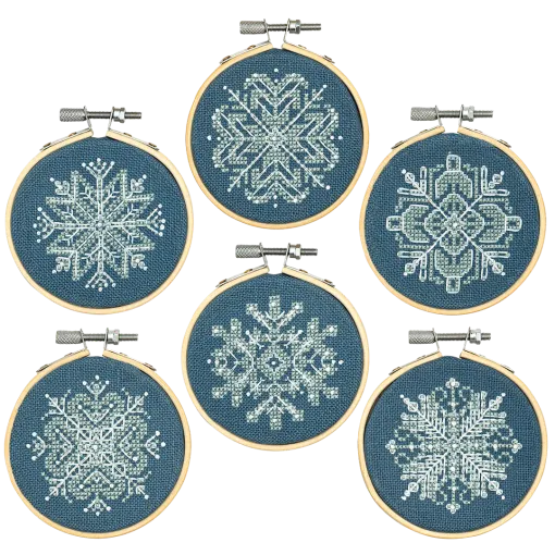 Mini Snowflake Ornaments Cross Stitch Pattern by Counting Puddles