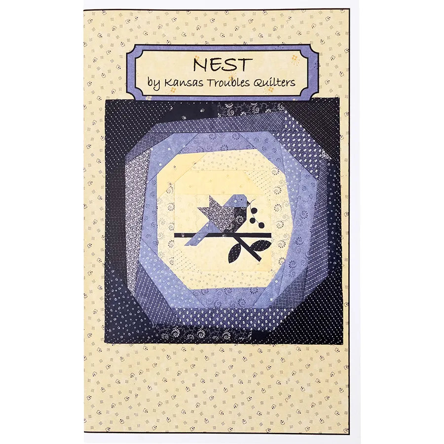 Bluebirds Nest Collector Series Bin by Kansas Troubles for Moda Fabrics