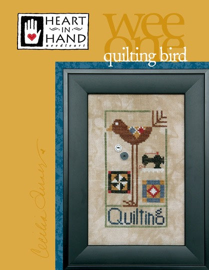 Quilting Bird (Wee one) Cross Stitch Pattern Heart in Hand
