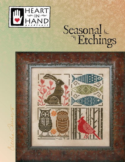 Seasonal Etchings Cross Stitch Pattern Heart in Hand