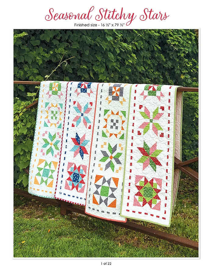 Seasonal Stitchy Stars Table Runner Quilt Pattern by Lori Holt of Bee in my Bonnet