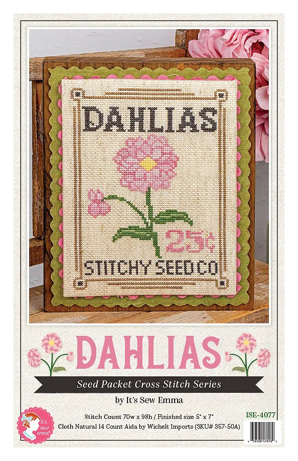 Dahlias See Packet Cross Stitch Series by Its Sew Emma