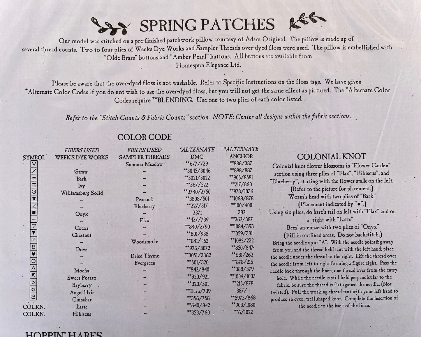 Spring Patches Cross Stitch Pattern Homespun Elegance
