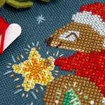 Squirrels Bright Winter Night Ornament Cross Stitch Pattern by Counting Puddles