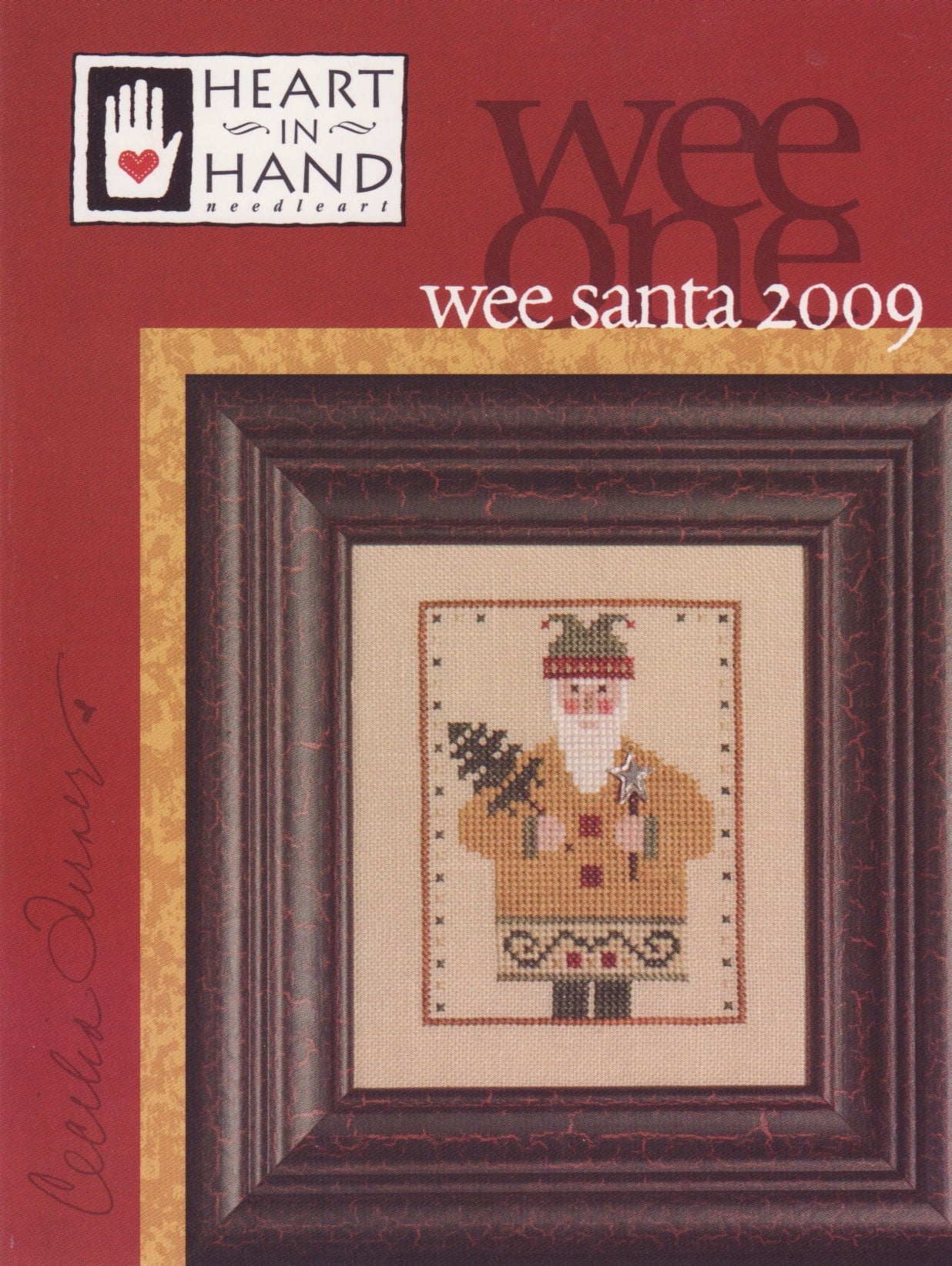 Wee Santa 2009 Cross Stitch Pattern Heart in Hand