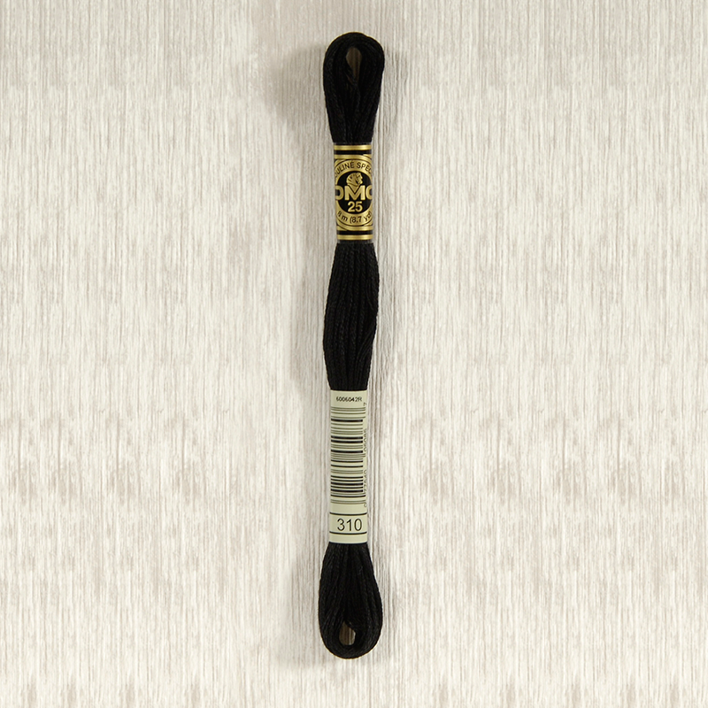 DMC 310 Black 6 Strand Embroidery Floss