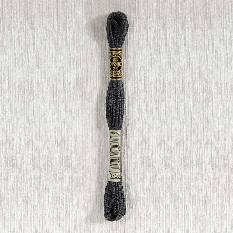 DMC 3799 Very Dark Pewter Gray 6 Strand Embroidery Floss