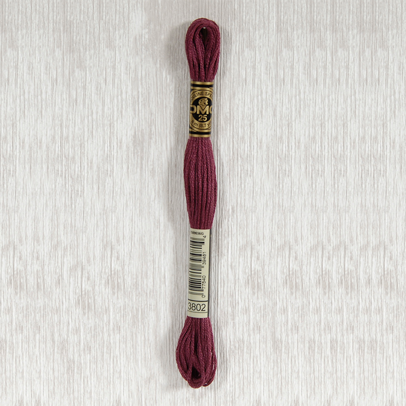 DMC 3802 Very Dark Antique Mauve 6 Strand Embroidery Floss