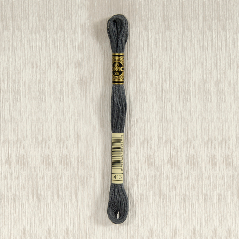DMC 413 Dark Pewter Gray 6 Strand Embroidery Floss