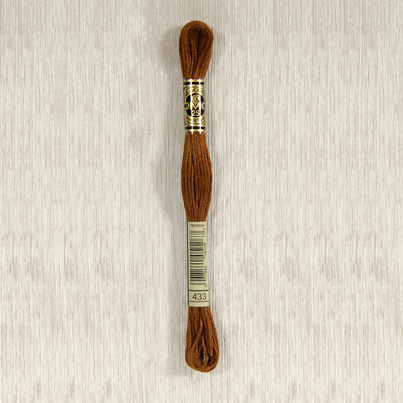 DMC 433 Medium Brown 6 Strand Embroidery Floss
