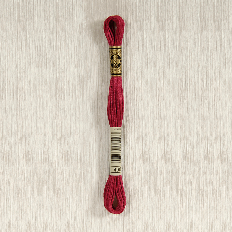 DMC 498 Dark Red 6 Strand Embroidery Floss