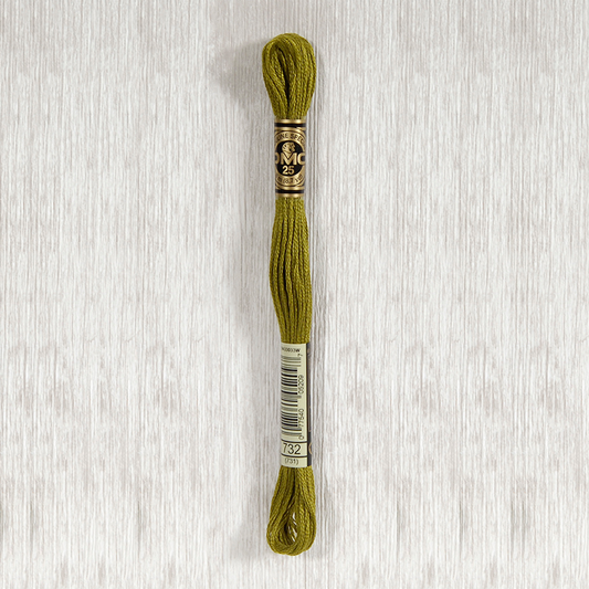 DMC 732 Olive Green 6 Strand Embroidery Floss