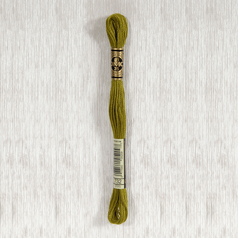 DMC 732 Olive Green 6 Strand Embroidery Floss
