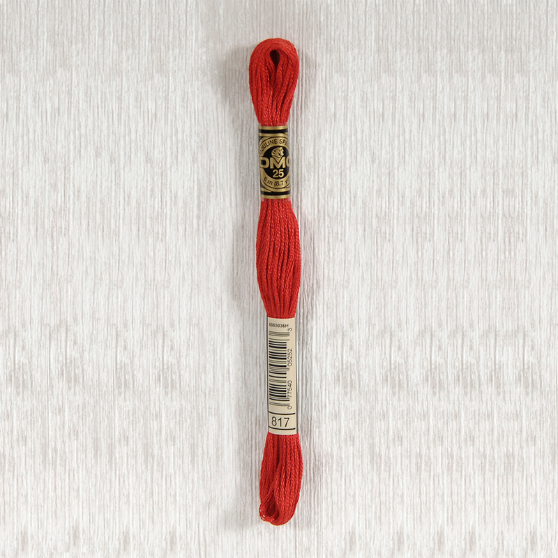 DMC 817 Very Dark Coral Red 6 Strand Embroidery Floss