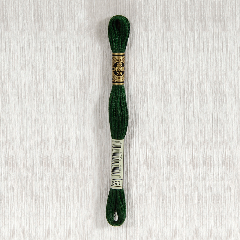 DMC 890 Ultra Dark Pistachio Green 6 Strand Embroidery Floss
