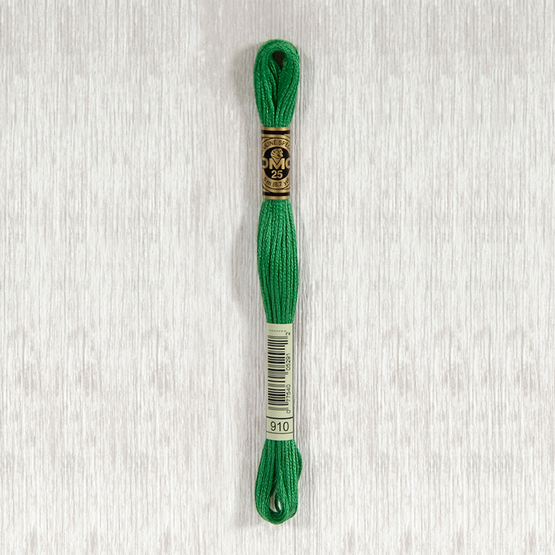 DMC 910 Dark Emerald Green 6 Strand Embroidery Floss