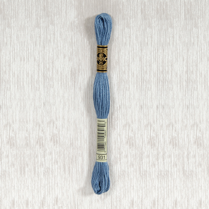 DMC 931 Medium Antique Blue 6 Strand Embroidery Floss
