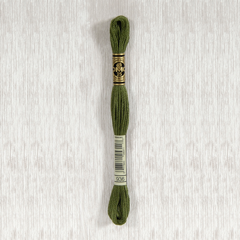 DMC 936 Very Dark Avocado Green 6 Strand Embroidery Floss