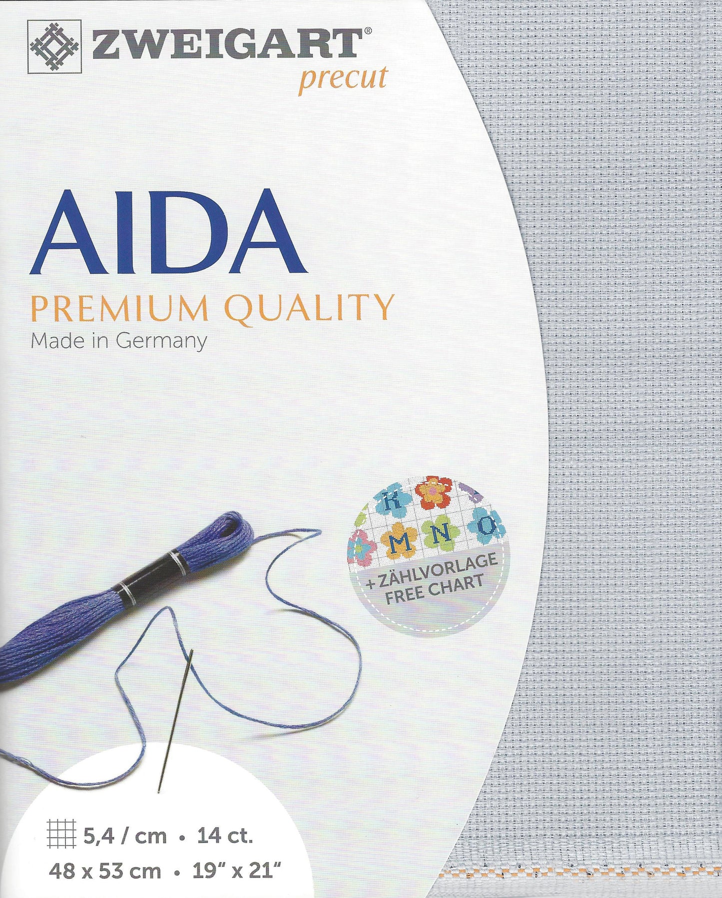 Zweigart AIDA 14Ct Pewter (Grey) Pre-cut