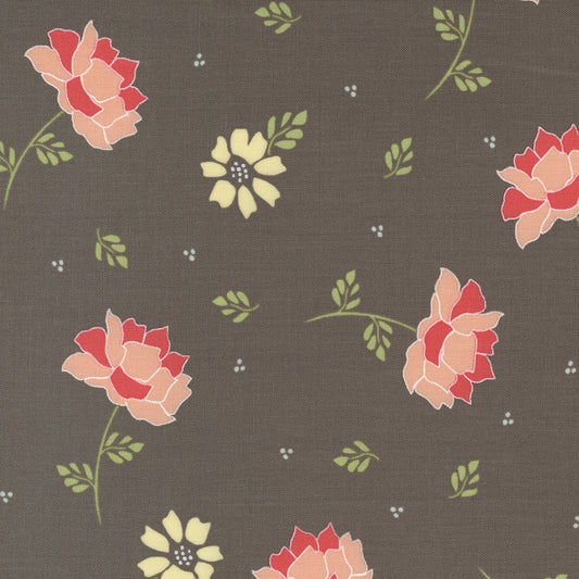 Emma Flourish Charcoal M3763021 by Sherri and Chelsi for Moda Fabrics (Sold in 25cm increments)