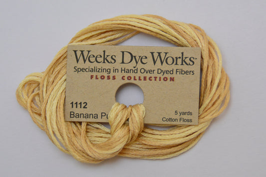 Banana Pudding 1112 Weeks Dye Works 6-Strand Hand-Dyed Embroidery Floss