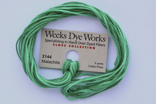 Malachite 2144 Weeks Dye Works 6-Strand Hand-Dyed Embroidery Floss