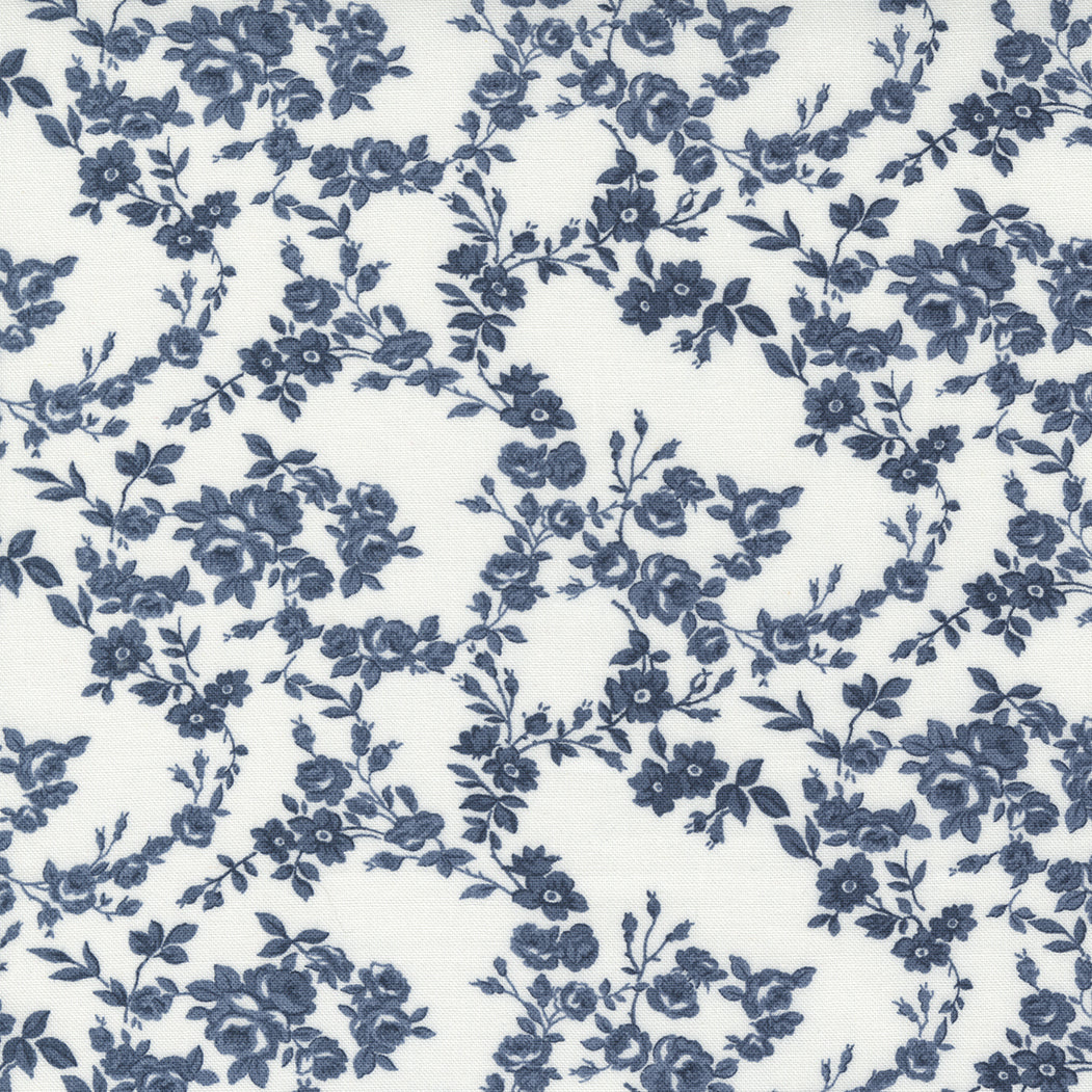 Summer Cream Navy Surfside small floral