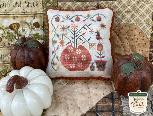 Autumn Crow Cross Stitch Pattern Pansy Patch Quilts and Stitchery